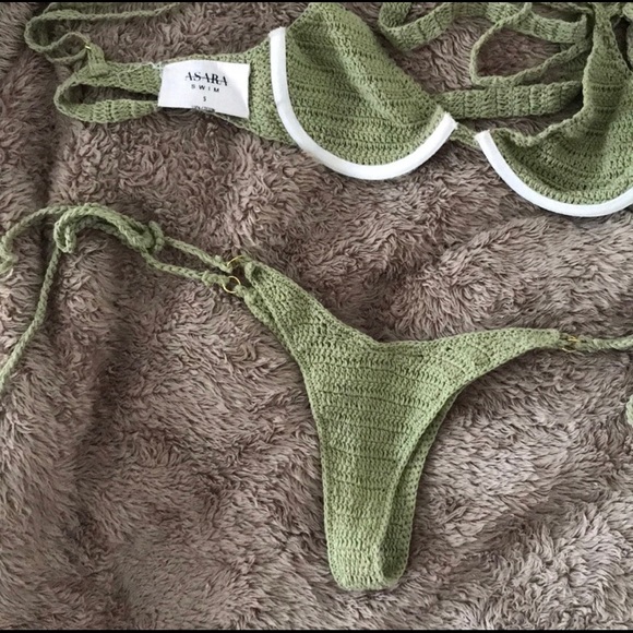 HUGE ISO: ASARA CROCHET SET SZ XS/S IN THIS EXACT COOL GREEN SHADE - Picture 5 of 5